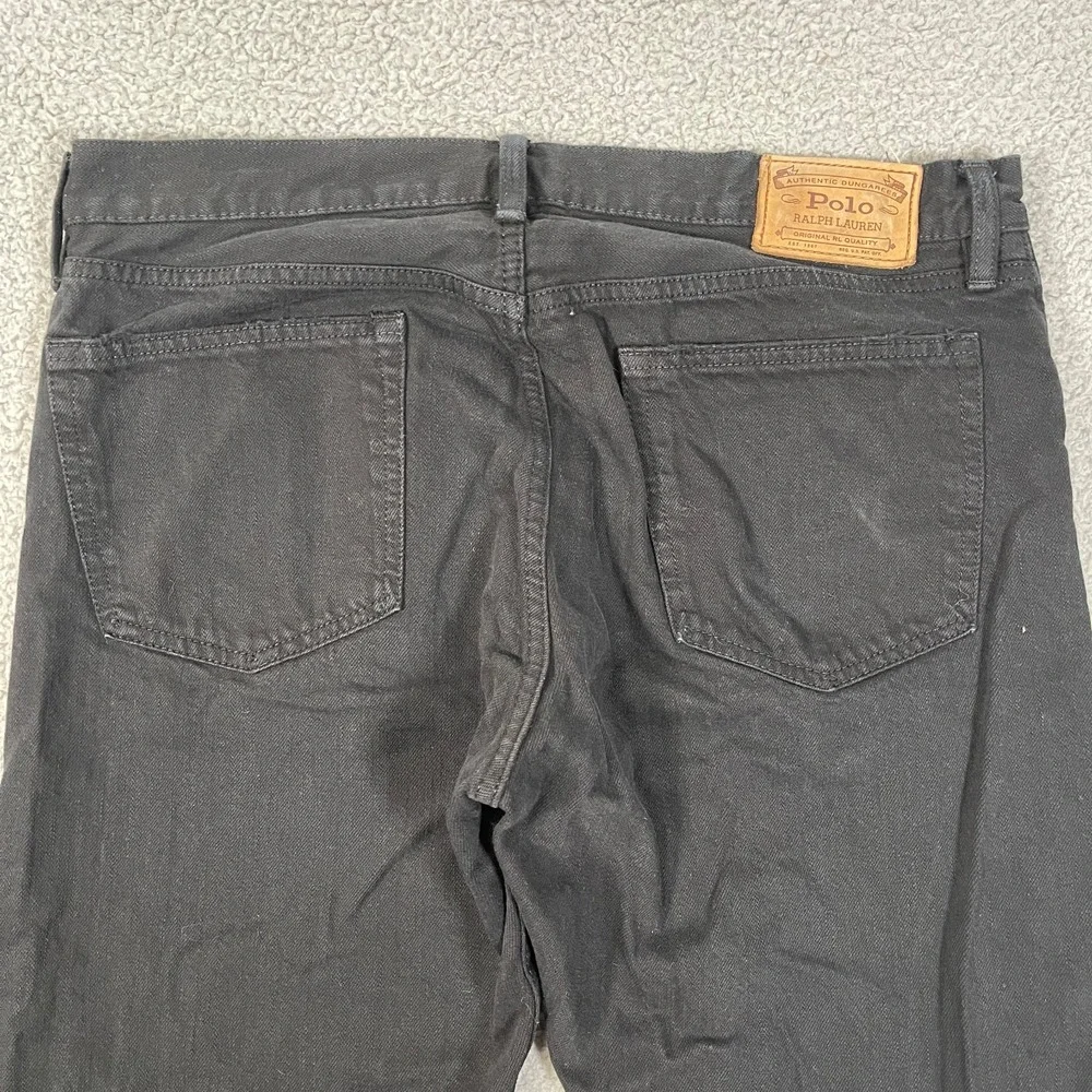 Polo Ralph Lauren Jeans Mens 33x30 Black Denim Streetwear Straight Leg Dungarees - Picture 5 of 11